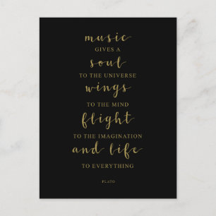 Cartão Postal A Música Dá Uma Alma Ao Universo, Citação de Platã