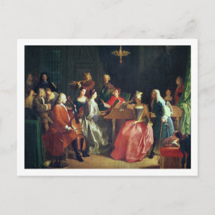 Cartão Postal A Musical Evening (oil on canvas)
