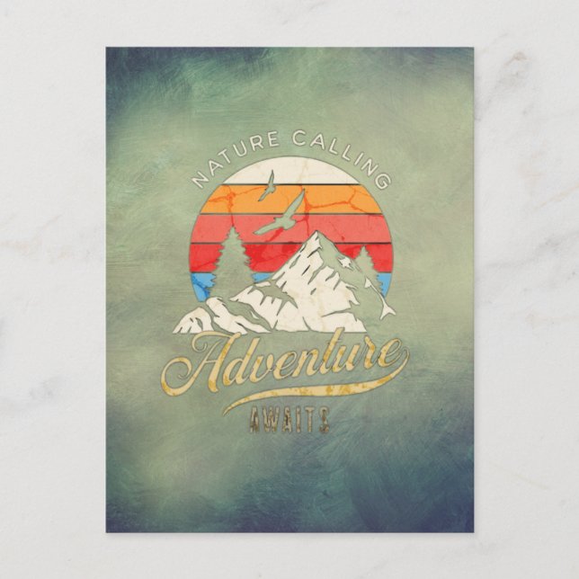 Cartão Postal A Natureza Está Chamando | Aventura na Montanha Es (Frente)