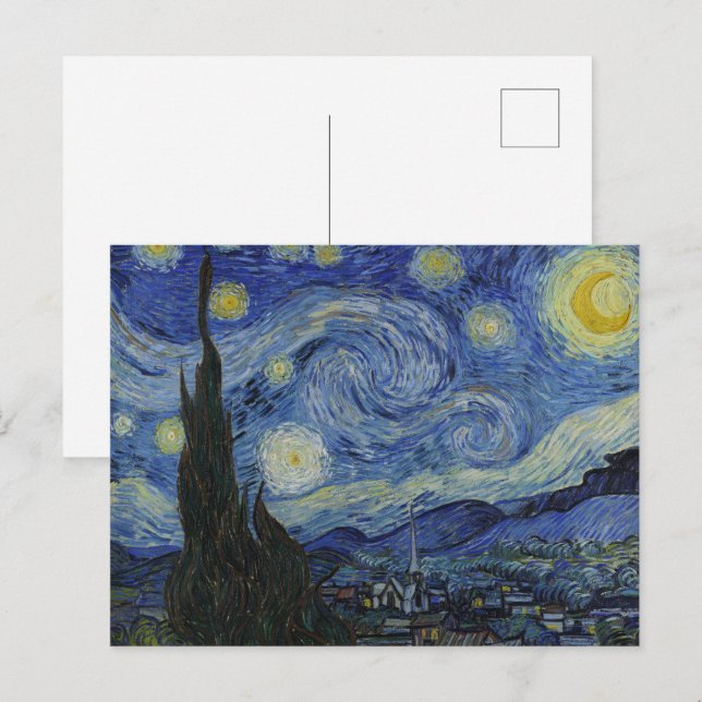 Cartão Postal A Noite Estrelada de Van Gogh: O Turbilhão de Sonh (Frente/Verso)