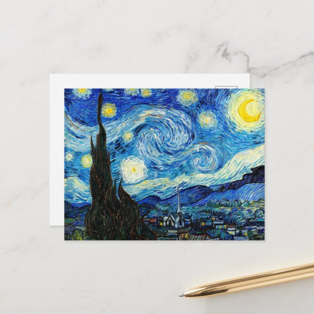 Cartão Postal A Noite Estrelada de Vincent Van Gogh (Frente/Verso In Situ)