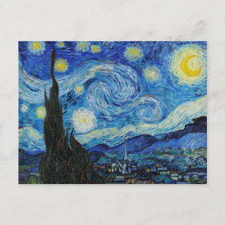 Cartão Postal A Noite Estrelada Impressão de Arte de Van Gogh