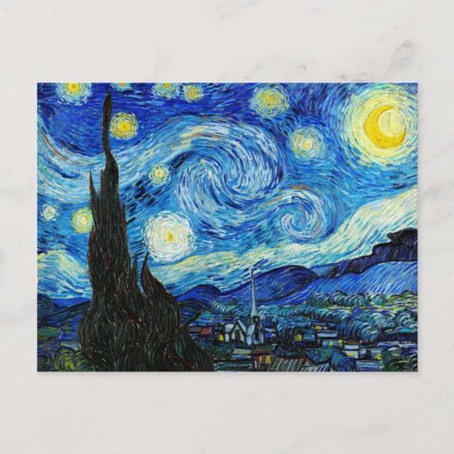 Cartão Postal A Noite Estrelada - Van Gogh (Frente)