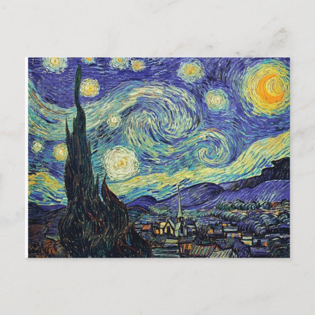 Cartão Postal A Noite Estrelada Vincent Van Gogh (Frente)