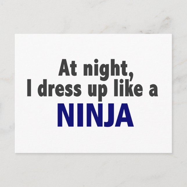 Cartão Postal À Noite Eu Vestido Como Um Ninja (Frente)