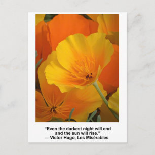 Cartão Postal A noite vai acabar, citando Victor Hugo, Poppies