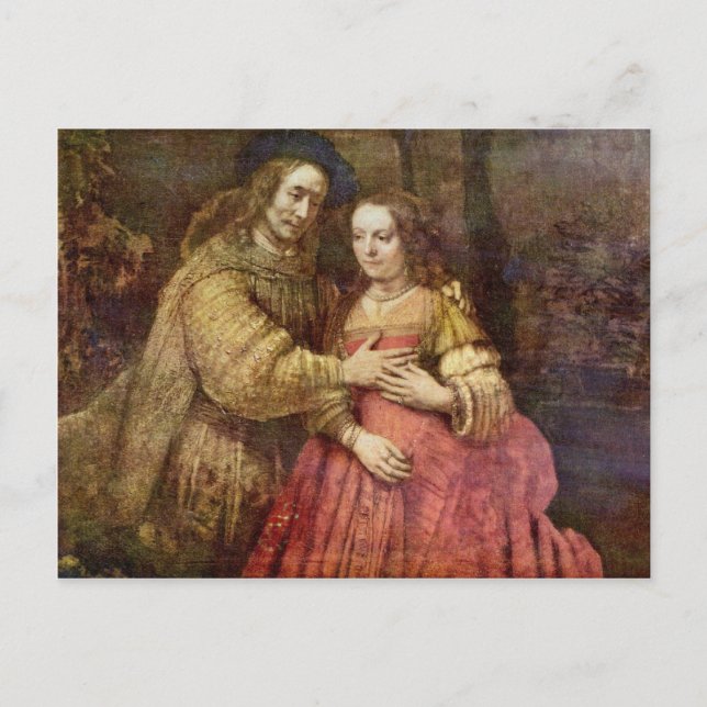 Cartão Postal A Noiva Judaica (O Casal) Por Rembrandt Van Rij (Frente)