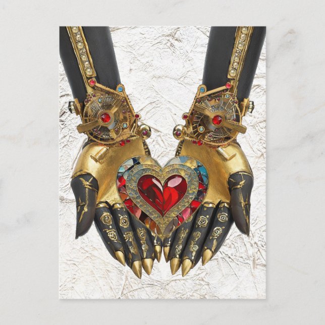 Cartão Postal A oferta - Coração nas Mãos (Frente)