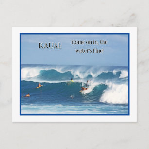 CARTÃO POSTAL "A ONDA É ALTA/ CARTÃO-POSTAL DE KAUAI