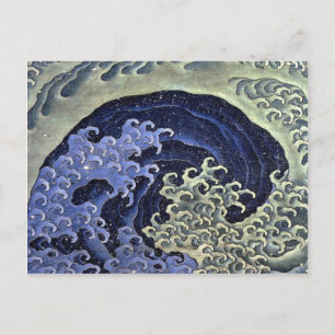 Cartão Postal A onda feminino de Hokusai