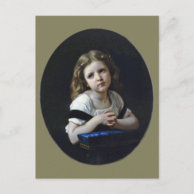 Cartão Postal A Oração, Bouguereau (Frente)