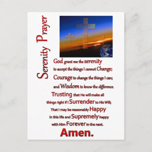 Cartão Postal A Oração Da Serenidade Em Vermelho Espacial