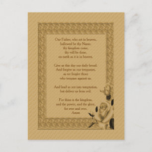 Cartão Postal A oração do Senhor Nosso Pai Rosebud