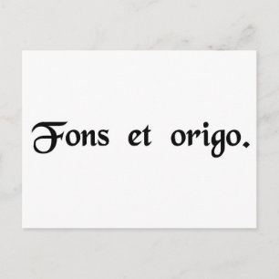 Cartão Postal A origem e a origem.