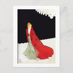Cartão Postal A Outra Mulher? Vestido vermelho, loiro, vintage