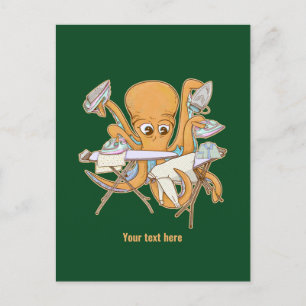 Cartão Postal A passar o polvo, sobrecarregada por tarefas.