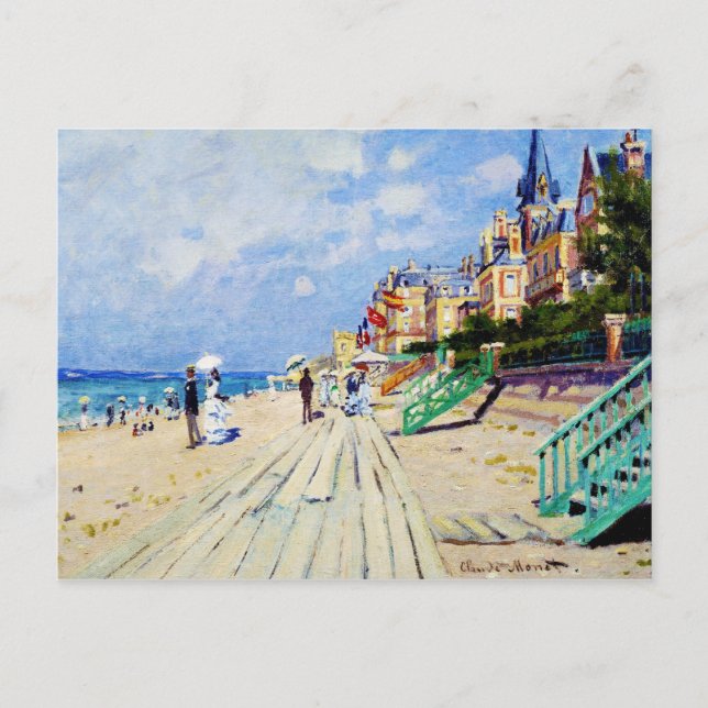 Cartão Postal A Passarela em Trouville de Claude Monet (Frente)