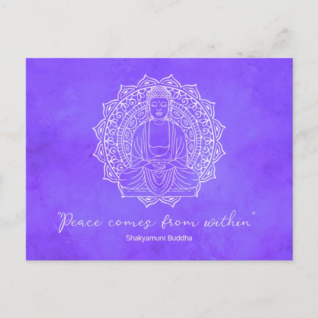 Cartão Postal A Paz Vem De Dentro Da Roxa Buda Shakyamuni (Frente)