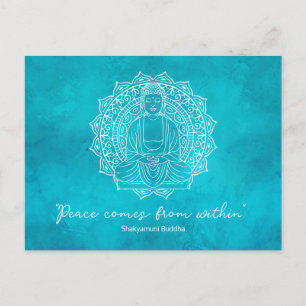 Cartão Postal A Paz Vem De Dentro Do Buda Shakyamuni   Teal