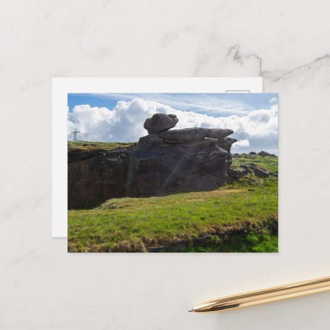 Cartão Postal A Pedra da Chuva, Blackstone Edge (Frente/Verso In Situ)
