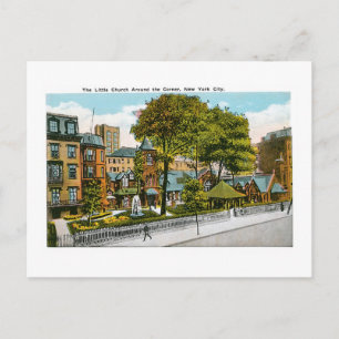 Cartão Postal A pequena igreja ao redor do canto, Nova Iorque