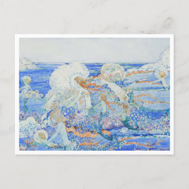 Cartão Postal A Pequena Sereia - Sereias Jogando no Surf