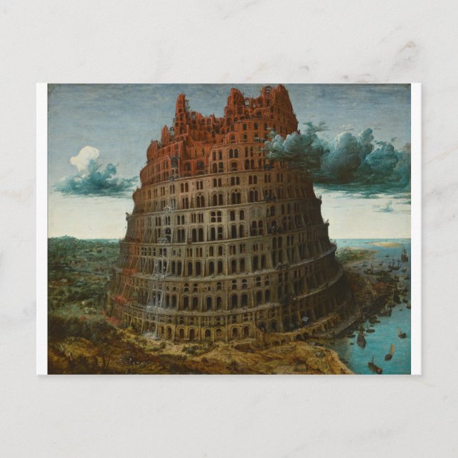 Cartão Postal A pequena torre de Babel de Pieter Bruegel (Frente)