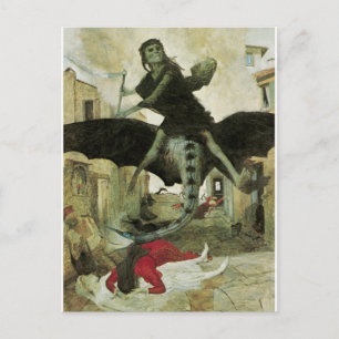 Cartão Postal A peste, Arnold Bocklin, 1898