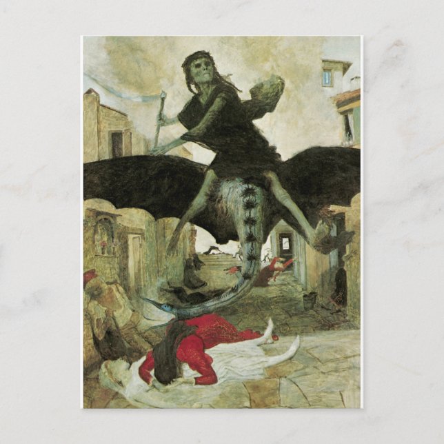 Cartão Postal A peste, Arnold Bocklin, 1898 (Frente)