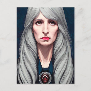 Cartão Postal A pintura da fantasia da bruxa-velha protetora