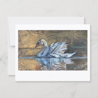 Cartão Postal A pintura do cisne