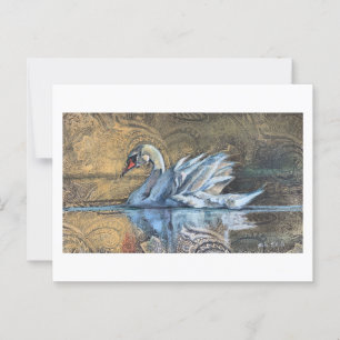 Cartão Postal A pintura do cisne
