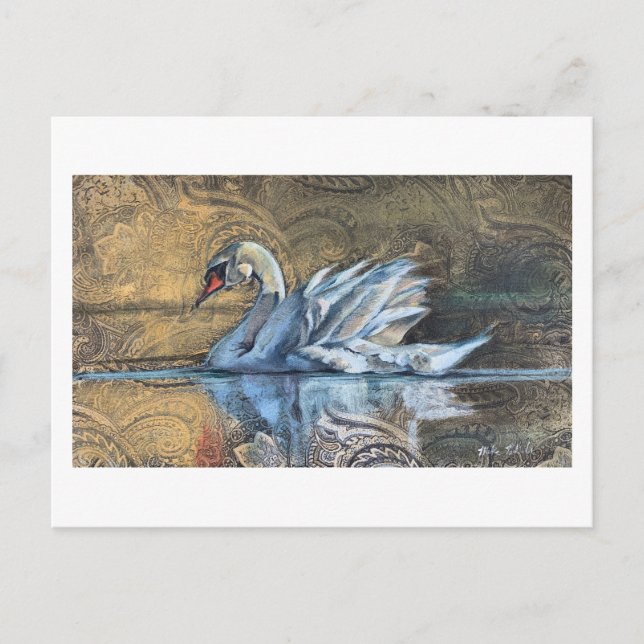 Cartão Postal A pintura do cisne (Frente)