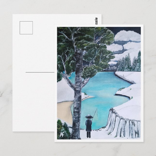 Cartão Postal A pintura do pescador por Alfred Fox Collectable (Frente/Verso)