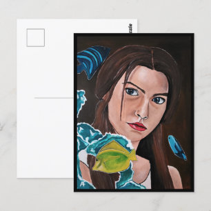 Cartão Postal A pintura do trevo cruzado por estrelas feita por 