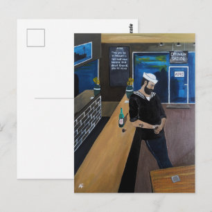 Cartão Postal A Pintura O Marinheiro Bêbado por Alfred Fox