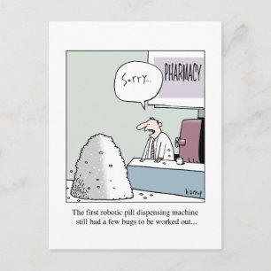 Cartão Postal A placa automática do dispensador de comprimidos
