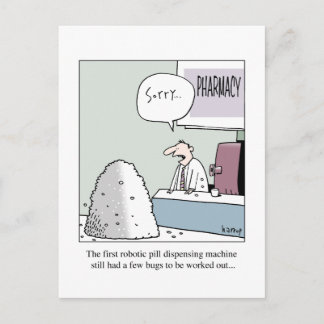 Cartão Postal A placa automática do dispensador de comprimidos