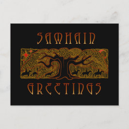 Cartão Postal A placa Samhain da árvore do Excelente