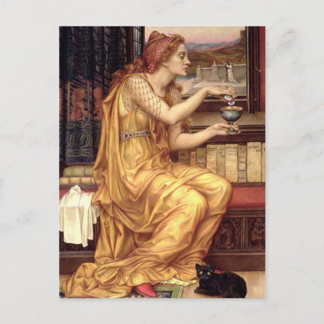 Cartão Postal A Poção do Amor pela Pré-Raphaelite Evelyn de Morg (Frente)