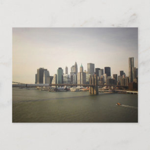 Cartão Postal A ponte do Brooklyn e o Skyline Nova Iorque