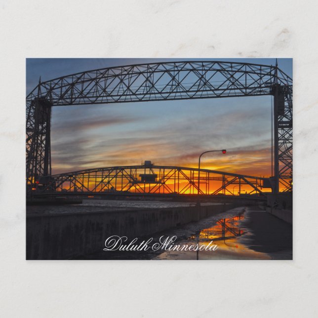 Cartão Postal A Ponte Elevatória Duluth Minnesota (Frente)