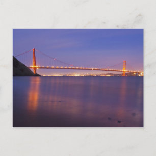 Cartão Postal A Ponte Golden Gate ao anoitecer a partir de Kirby