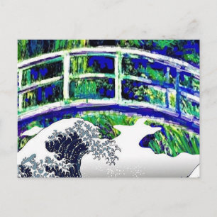 Cartão Postal A Ponte Japonesa, A Onda, A Paródia De Belas Arte