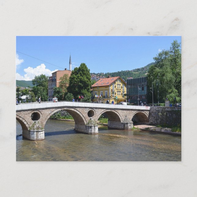 Cartão Postal A Ponte Latina. Sarajevo.  (Frente)