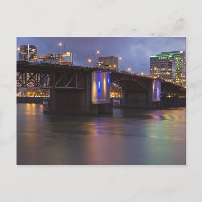Cartão Postal A ponte Morrison sobre o rio Willamette (Frente)
