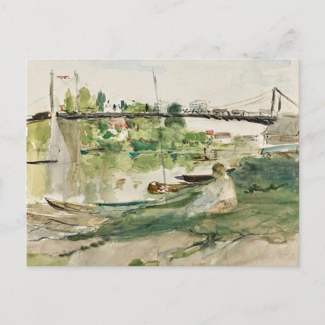 Cartão Postal A Ponte sobre o Oise | Berthe Morisot (Frente)
