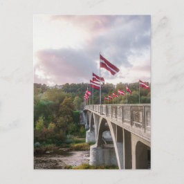 Cartão Postal A Ponte sobre o Rio Gauja, Sigulda, Letônia