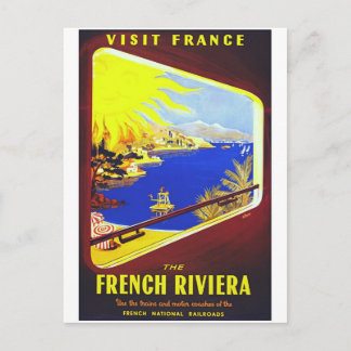 Cartão Postal A Poster da Viagens vintage da Riviera Francesa
