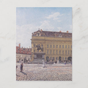 Cartão Postal A praça Josef em Viena, por Rudolf von Alt